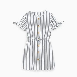 Zara Kids Striped Button Down Dress, Size 8